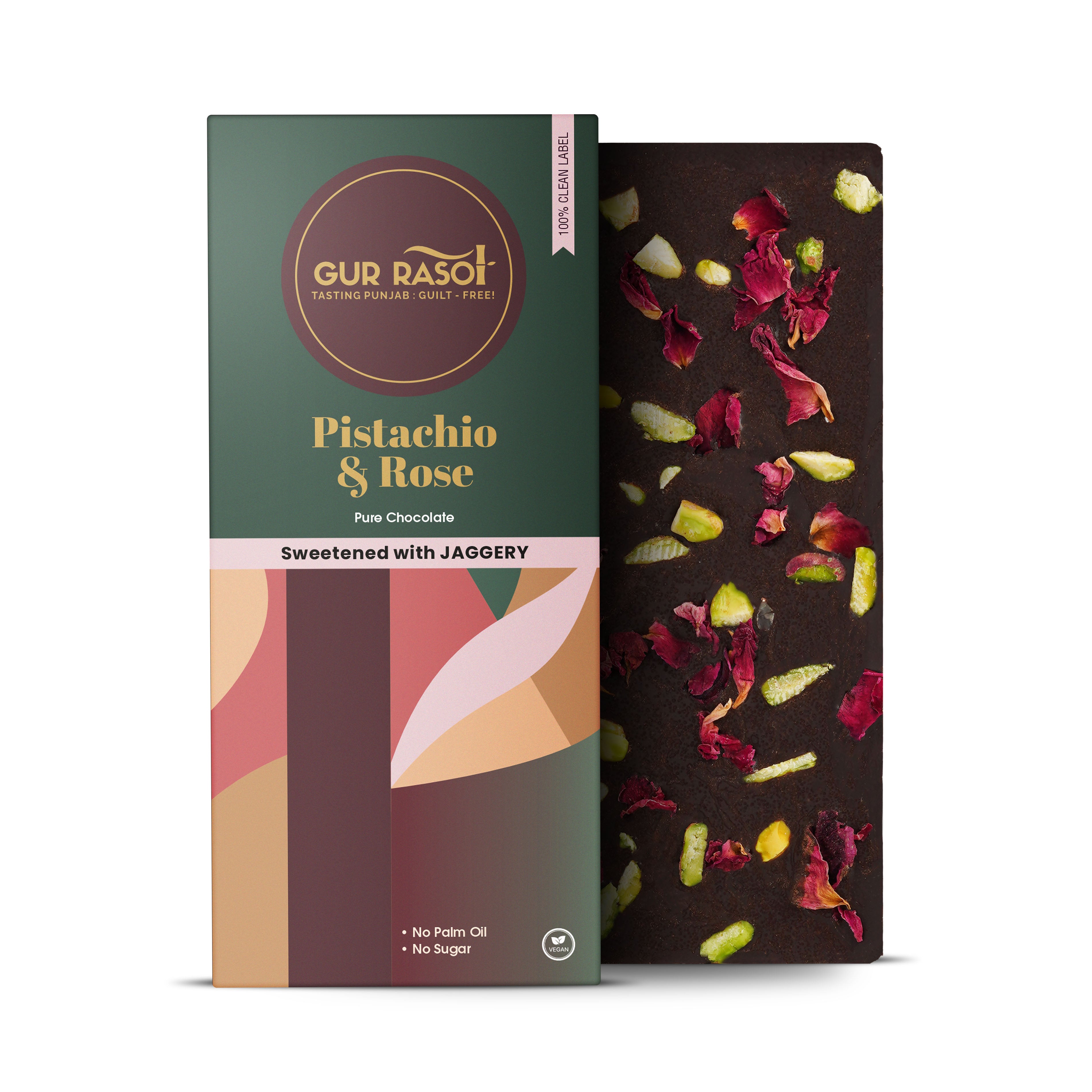 Pistachio & Rose Pure Chocolate